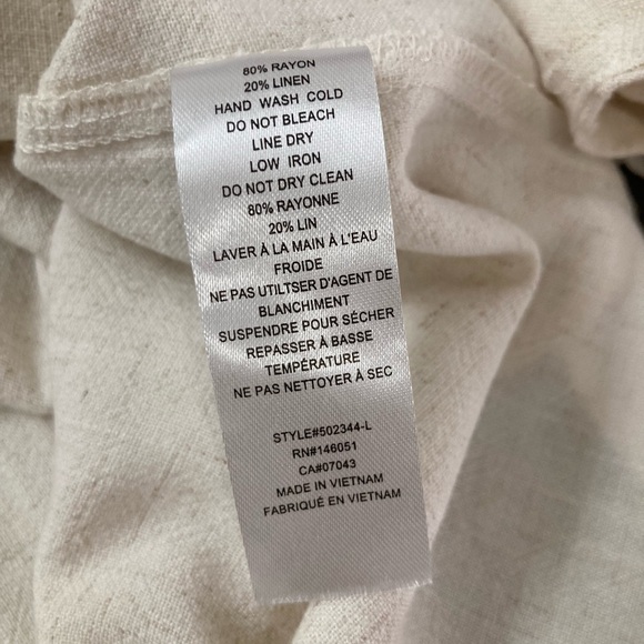 Monteau Ivory Linen Blend Smocked Bodice Midi Sundress Size M NWT - Picture 12 of 12